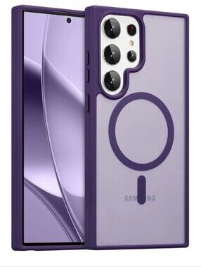 Magnetic Matte Purple Case for Samsung Galaxy S22 Ultra